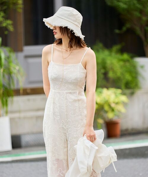 MAJESTIC LEGON（マジェスティックレゴン）の「バックリボンキャミサロペット（サロペット/オーバーオール・レディース・ブラック系その他/ホワイト系その他2・MEDIUM）」の8枚目の写真