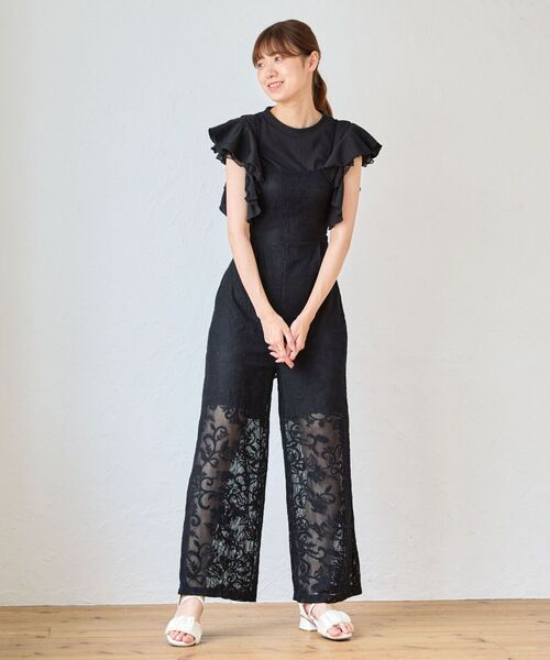 MAJESTIC LEGON（マジェスティックレゴン）の「バックリボンキャミサロペット（サロペット/オーバーオール・レディース・ブラック系その他/ホワイト系その他2・MEDIUM）」の11枚目の写真