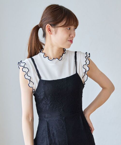 MAJESTIC LEGON（マジェスティックレゴン）の「バックリボンキャミサロペット（サロペット/オーバーオール・レディース・ブラック系その他/ホワイト系その他2・MEDIUM）」の16枚目の写真