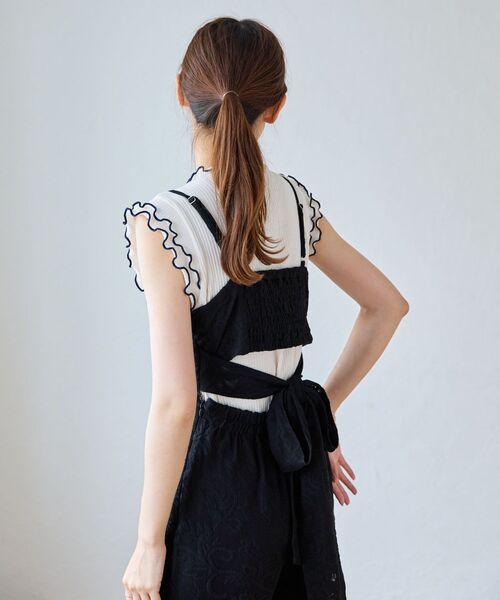 MAJESTIC LEGON（マジェスティックレゴン）の「バックリボンキャミサロペット（サロペット/オーバーオール・レディース・ブラック系その他/ホワイト系その他2・MEDIUM）」の18枚目の写真
