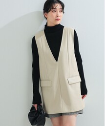 Ray BEAMS | Ray BEAMS / フェイクレザー Vネック ベスト(ベスト)