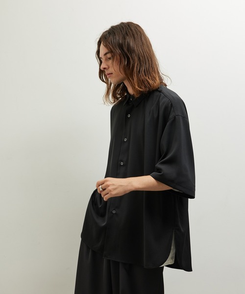 JUNRED（ジュンレッド）の「ドレープスリットビッグシャツ（シャツ/ブラウス・メンズ・ホワイト/ラベンダー/ブラック・L/M/S）」の10枚目の写真