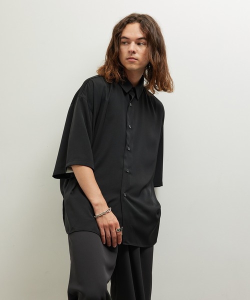 JUNRED（ジュンレッド）の「ドレープスリットビッグシャツ（シャツ/ブラウス・メンズ・ホワイト/ラベンダー/ブラック・L/M/S）」の11枚目の写真