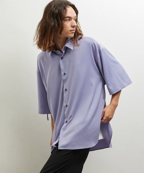 JUNRED（ジュンレッド）の「ドレープスリットビッグシャツ（シャツ/ブラウス・メンズ・ホワイト/ラベンダー/ブラック・L/M/S）」の13枚目の写真