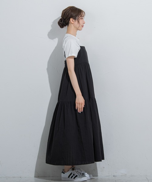 VICKY（ビッキー）の「【涼し気で夏にぴったり】ドビーストライプキャミワンピース《手洗い可能》（ワンピース・レディース・ホワイト/ブラック/ブルー・M）」の12枚目の写真