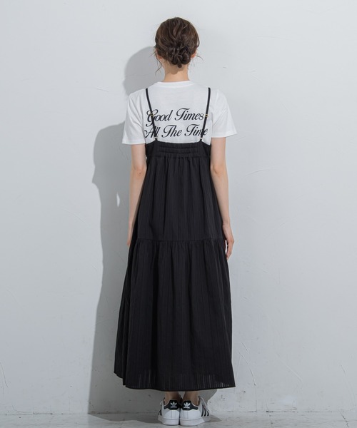 VICKY（ビッキー）の「【涼し気で夏にぴったり】ドビーストライプキャミワンピース《手洗い可能》（ワンピース・レディース・ホワイト/ブラック/ブルー・M）」の13枚目の写真