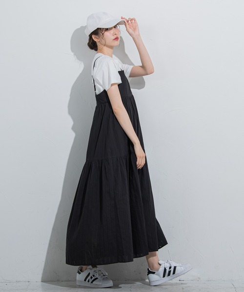 VICKY（ビッキー）の「【涼し気で夏にぴったり】ドビーストライプキャミワンピース《手洗い可能》（ワンピース・レディース・ホワイト/ブラック/ブルー・M）」の20枚目の写真