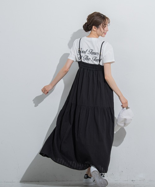 VICKY（ビッキー）の「【涼し気で夏にぴったり】ドビーストライプキャミワンピース《手洗い可能》（ワンピース・レディース・ホワイト/ブラック/ブルー・M）」の21枚目の写真