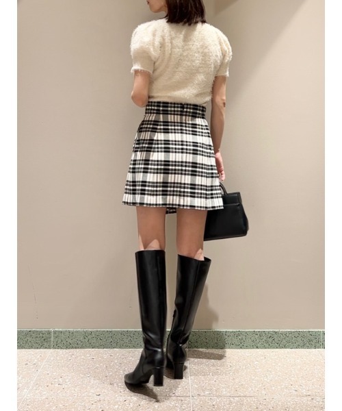 SNIDEL◆24AW/ファーライクジャガードニットプルオーバー/one/ナイロン/マルチカラー/総柄/SWNT2450 セール】ファーライクニットプルオーバー（ニット/セーター