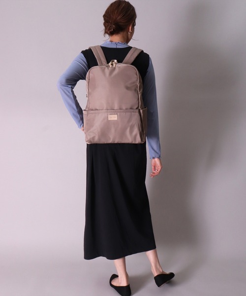 Legato Largo（レガートラルゴ）の「(LF)【Legato Largo】肩掛け出来る ワンハンドル付き リュック（バックパック/リュック・レディース・ブラック/グレイッシュベージュ/オリーブ・ONE SIZE）」の7枚目の写真