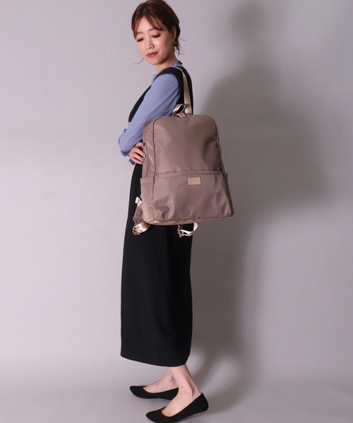 Legato Largo（レガートラルゴ）の「(LF)【Legato Largo】肩掛け出来る ワンハンドル付き リュック（バックパック/リュック・レディース・ブラック/グレイッシュベージュ/オリーブ・ONE SIZE）」の8枚目の写真