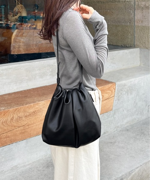 新色追加！！》《ジップカラー2種類》ワンハンドルギャザーショルダー