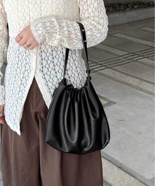 新色追加！！》《ジップカラー2種類》ワンハンドルギャザーショルダー