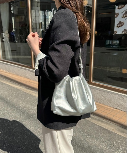 新色追加！！》《ジップカラー2種類》ワンハンドルギャザーショルダー