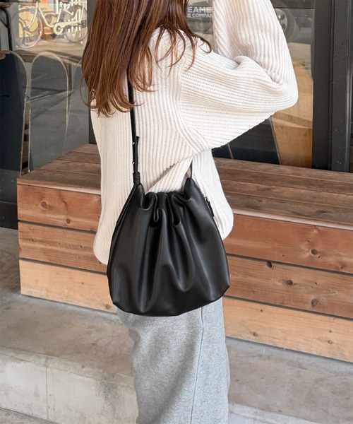 新色追加！！》《ジップカラー2種類》ワンハンドルギャザーショルダー