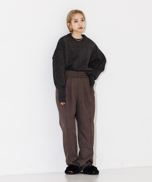 NOMINE（ノミネ）の「【セットアップ対応可】シャーク3タックテーパードパンツ（スラックス・レディース・ダークブラウン/ダークオレンジ・M/S）」の16枚目の写真