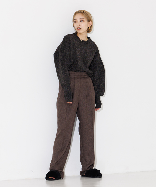 NOMINE（ノミネ）の「【セットアップ対応可】シャーク3タックテーパードパンツ（スラックス・レディース・ダークブラウン/ダークオレンジ・M/S）」の17枚目の写真