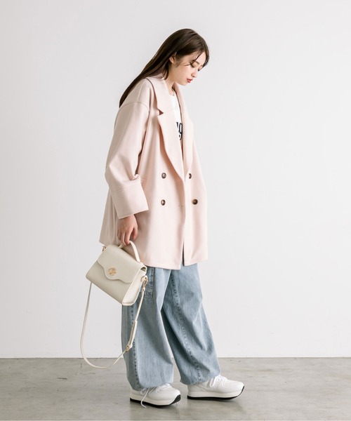 OLIVE des OLIVE（オリーブデオリーブ）の「コクーンコート　1032080040（その他アウター・レディース・グレー/アイボリー/ブラック・FREE）」の11枚目の写真