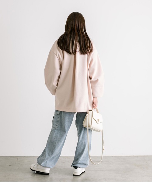 OLIVE des OLIVE（オリーブデオリーブ）の「コクーンコート　1032080040（その他アウター・レディース・グレー/アイボリー/ブラック・FREE）」の12枚目の写真