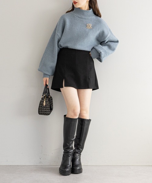 Chico（チコ）の「【WEB限定/REVIVAL】スリットミニスカパン（スカート・レディース・ブラック/グレイッシュベージュ/グレー・FREE）」の7枚目の写真