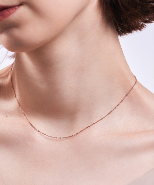 ieLS（イエルズ）の「金属アレルギー対応「ieLS」ステンレス デイリーチェーンネックレス <シアー>（ネックレス・レディース・シルバー/ピンク系2/ゴールド系2/シルバー系2/ピンク/ゴールド・45cm/52cm/39cm/52㎝）」の2枚目の写真