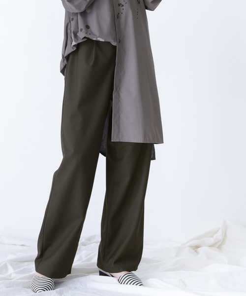 kOhAKU（コハク）の「【廃盤】『ラップ付きストレートワイドパンツ』（スラックス・レディース・ブラック/グレー・2/1）」の9枚目の写真