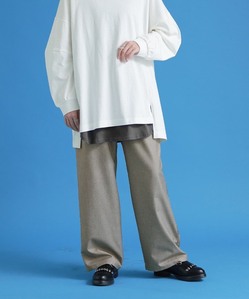 kOhAKU（コハク）の「【廃盤】『ラップ付きストレートワイドパンツ』（スラックス・レディース・ブラック/グレー・2/1）」の8枚目の写真