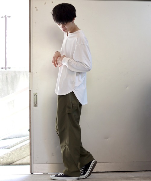 SITRY（シトリー）の「Twill wide painter pants/ツイル ワイド ペインターパンツ（その他パンツ・メンズ・ブラック/カーキ/オフホワイト・M/L/LL）」の20枚目の写真