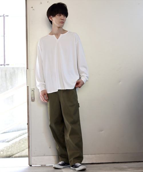 SITRY（シトリー）の「Twill wide painter pants/ツイル ワイド ペインターパンツ（その他パンツ・メンズ・ブラック/カーキ/オフホワイト・M/L/LL）」の21枚目の写真