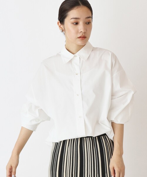 THE SHOP TK (ザ ショップ ティーケー )の「◆コクーンシルエットシャツ【手洗い可】(シャツ/ブラウス・レディース・ホワイト系/ブラック系2/ブルー系7・12/13)」の5枚目の写真