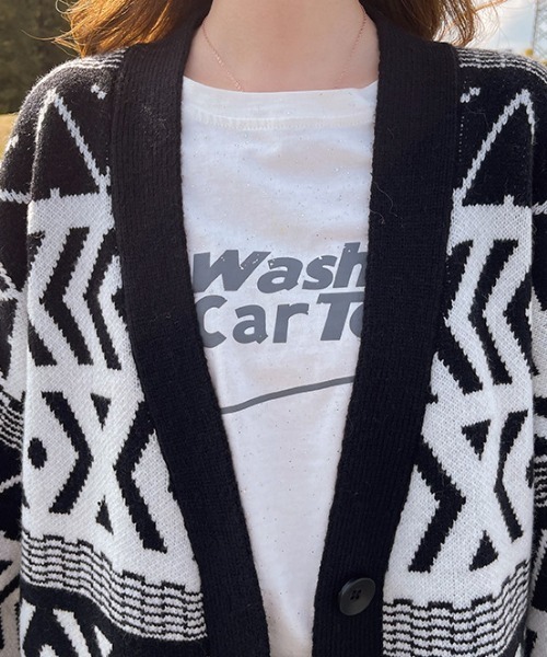 Mela（メラ）の「ノルディック柄ロングニットCD（カーディガン/ボレロ