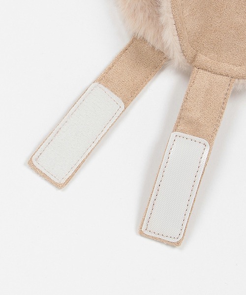 petit main（プティマイン）の「アニマルフライトキャップ（ニットキャップ/ビーニー・キッズ・ライトピンク/ベージュ/アイボリー・46cm/48cm）」の7枚目の写真