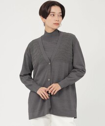 【ウォッシャブル】ゼブラジャカードニットカーディガン