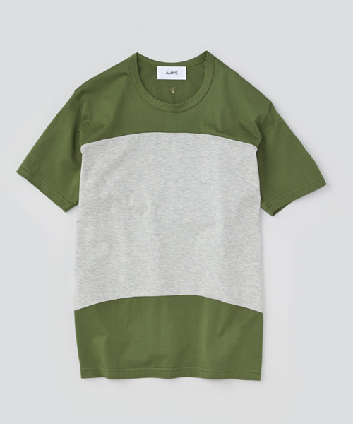 BEAMS T（ビームスティー）の「ALOYE / ショートスリーブ Color Block Tシャツ（Tシャツ/カットソー・メンズ・オリーブ/ヘザ－グレー/ホワイト系その他・LARGE/MEDIUM/X-LARGE/SMALL）」の3枚目の写真