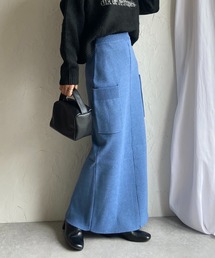 She's Closet（シーズクローゼット）の「サイドポケット付きバックスリットハイウエストタイトロングニットナロースカート（スカート）」