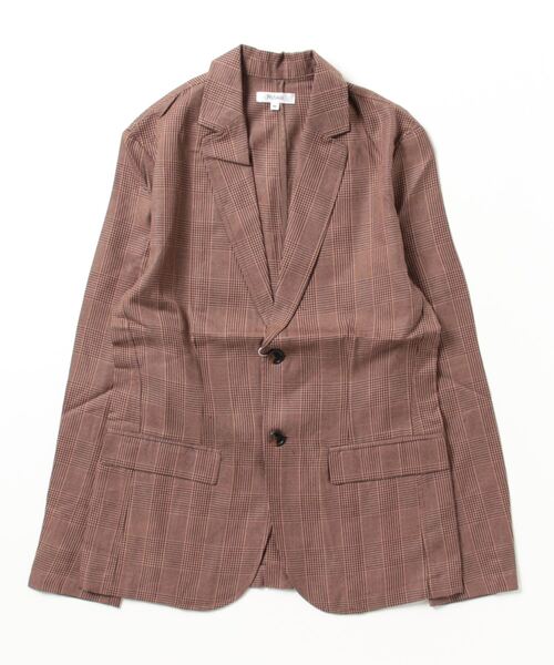 ONE DAY KMC （ワンデイケーエムシー）の「先染めテーラードジャケット（テーラードジャケット・メンズ・ブラウン/ベージュ・LARGE/MEDIUM）」の2枚目の写真