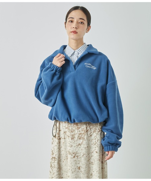 ANAP（アナップ）の「英字刺繍スキッパーフリーストップス【別売りSETUP】（スウェット・レディース・カーキ/ブラック/アイボリー/ネイビー・FREE）」の8枚目の写真