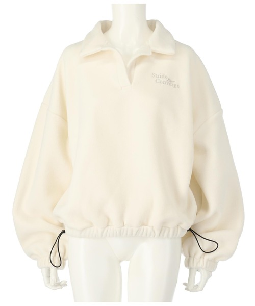 ANAP（アナップ）の「英字刺繍スキッパーフリーストップス【別売りSETUP】（スウェット・レディース・カーキ/ブラック/アイボリー/ネイビー・FREE）」の13枚目の写真