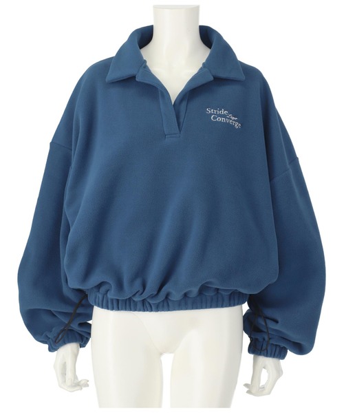 ANAP（アナップ）の「英字刺繍スキッパーフリーストップス【別売りSETUP】（スウェット・レディース・カーキ/ブラック/アイボリー/ネイビー・FREE）」の15枚目の写真