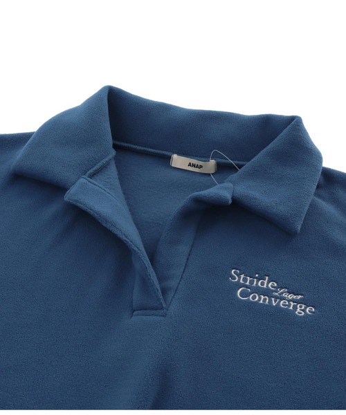 ANAP（アナップ）の「英字刺繍スキッパーフリーストップス【別売りSETUP】（スウェット・レディース・カーキ/ブラック/アイボリー/ネイビー・FREE）」の17枚目の写真