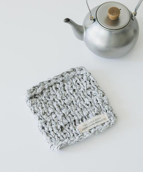 fog linen work(フォグリネンワーク)の「『別注』fog linen work×DOORS リネンテープニットマット(キッチンツール・レディース・ネイビー/グレー系その他・-)」の2枚目の写真