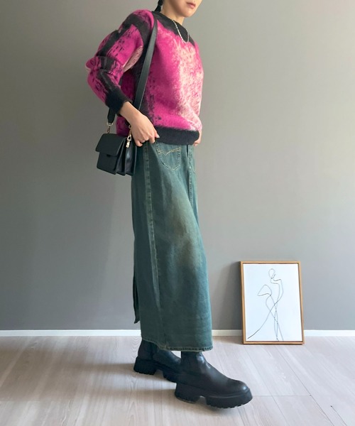 Jewelobe(ジュエローブ)の「モヘアタッチマルチカラージャガードニット(ニット/セーター・レディース・グレー/ピンク・FREE)」の14枚目の写真