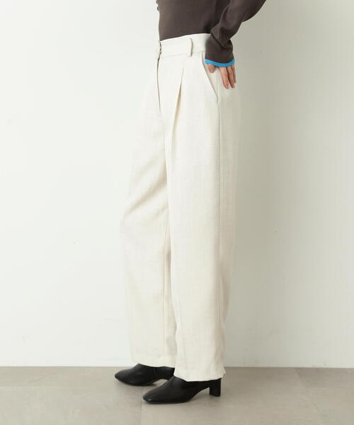 N.（N. Natural Beauty Basic）（エヌエヌナチュラルビューティーベーシック）の「【S Size Line】◆スプリングツイードワイドパンツ（スラックス・レディース・オフホワイト/グレー・MEDIUM/SMALL）」の22枚目の写真