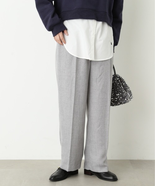 N.（N. Natural Beauty Basic）（エヌエヌナチュラルビューティーベーシック）の「【S Size Line】◆スプリングツイードワイドパンツ（スラックス・レディース・オフホワイト/グレー・MEDIUM/SMALL）」の13枚目の写真