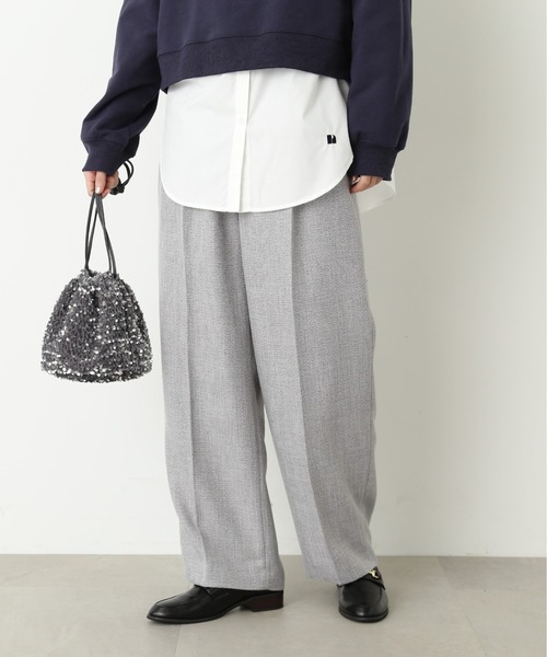 N.（N. Natural Beauty Basic）（エヌエヌナチュラルビューティーベーシック）の「【S Size Line】◆スプリングツイードワイドパンツ（スラックス・レディース・オフホワイト/グレー・MEDIUM/SMALL）」の14枚目の写真