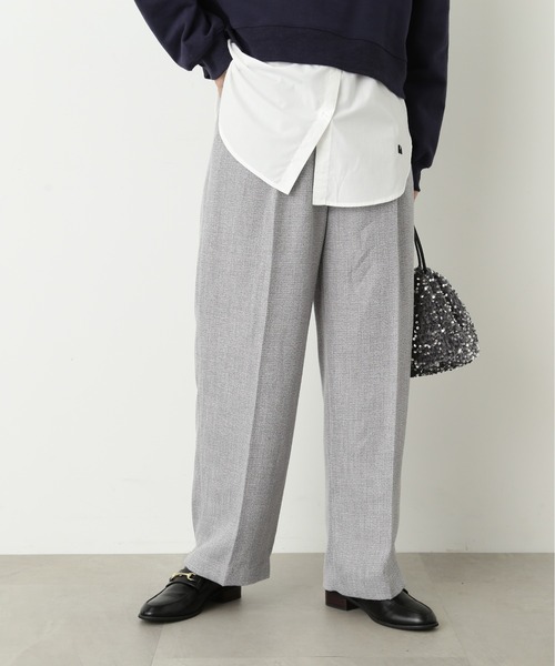 N.（N. Natural Beauty Basic）（エヌエヌナチュラルビューティーベーシック）の「【S Size Line】◆スプリングツイードワイドパンツ（スラックス・レディース・オフホワイト/グレー・MEDIUM/SMALL）」の18枚目の写真