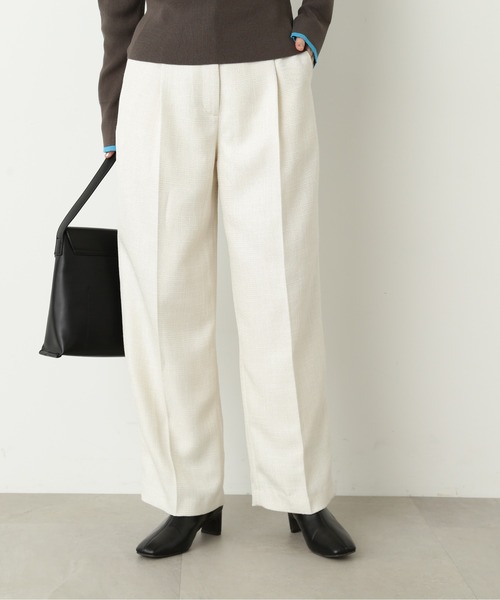 N.（N. Natural Beauty Basic）（エヌエヌナチュラルビューティーベーシック）の「【S Size Line】◆スプリングツイードワイドパンツ（スラックス・レディース・オフホワイト/グレー・MEDIUM/SMALL）」の3枚目の写真