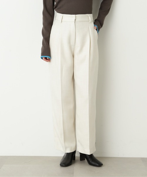 N.（N. Natural Beauty Basic）（エヌエヌナチュラルビューティーベーシック）の「【S Size Line】◆スプリングツイードワイドパンツ（スラックス・レディース・オフホワイト/グレー・MEDIUM/SMALL）」の8枚目の写真