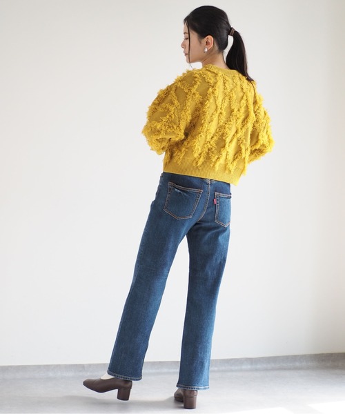 cepo（セポ）の「フリンジジャガードニット（ニット/セーター・レディース・オフホワイト/ブルー/イエロー/ブラック・M）」の22枚目の写真