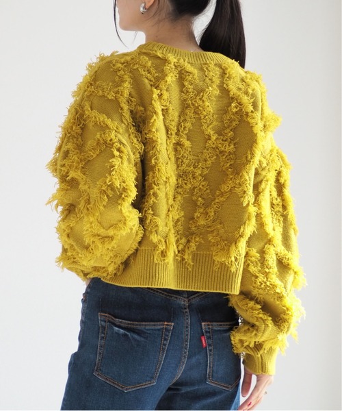 cepo（セポ）の「フリンジジャガードニット（ニット/セーター・レディース・オフホワイト/ブルー/イエロー/ブラック・M）」の18枚目の写真